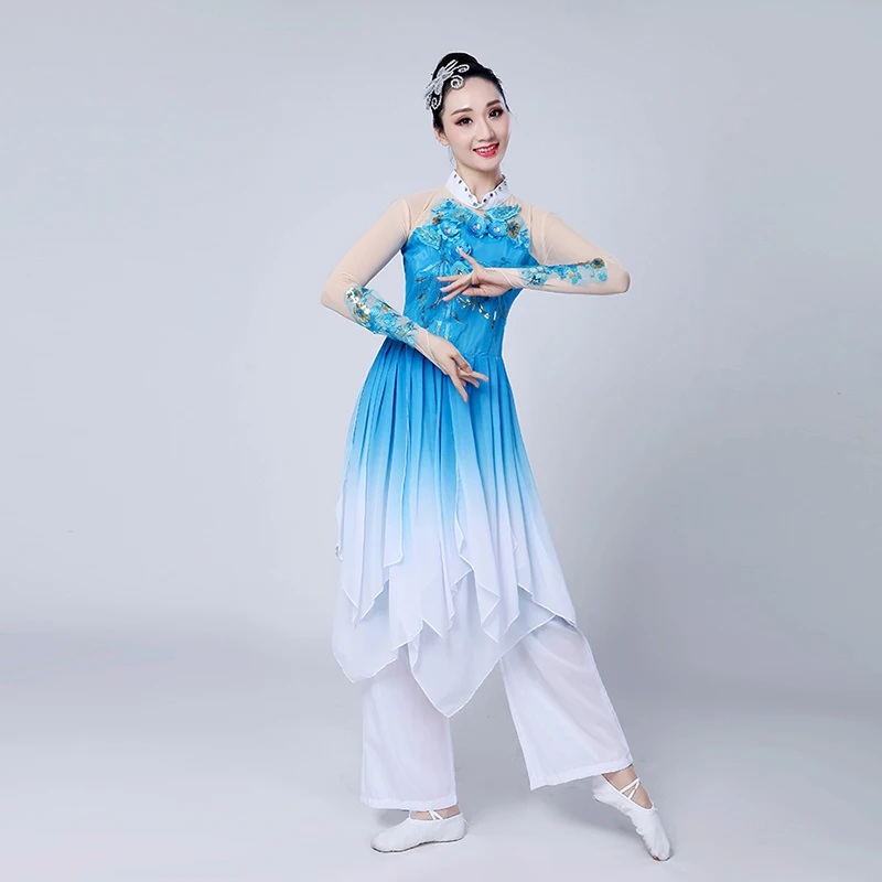 Классический танцевальный костюм Hanfu в китайском стиле женский квадратный Yangge