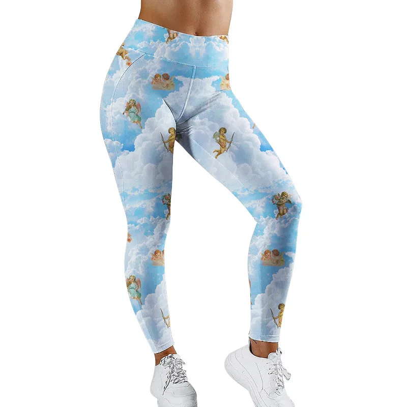 

Tie Dye Print High Elasticity Fit Elastic Waist All-Matching Flare Pants New Arrival Autumn Hot Selling Women Leggings