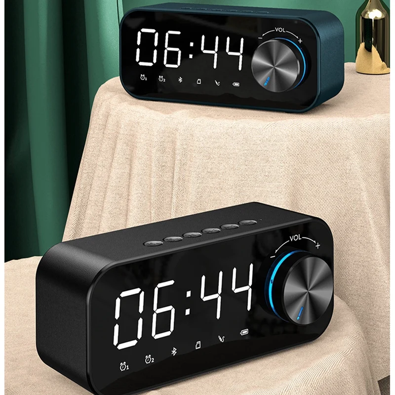 

Bluetooth Alarm Clock with Speaker,LED Digital Display Alarm Clock,Wireless Subwoofer Music Player,Table Decor