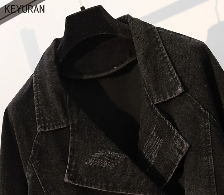 Женская черная джинсовая куртка и сексуальное Сетчатое платье модель 2020 года