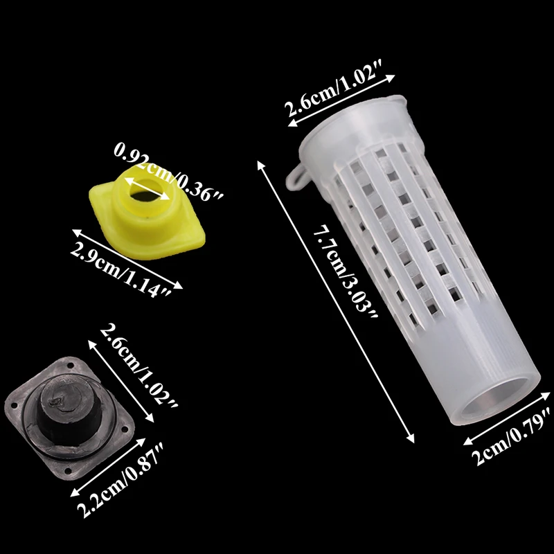 

50PCS Bee Queen Cages Plastic Protective Cover Cage Cell Box Cup Rearing Bees King Tools Beekeeping Set Beekeeping
