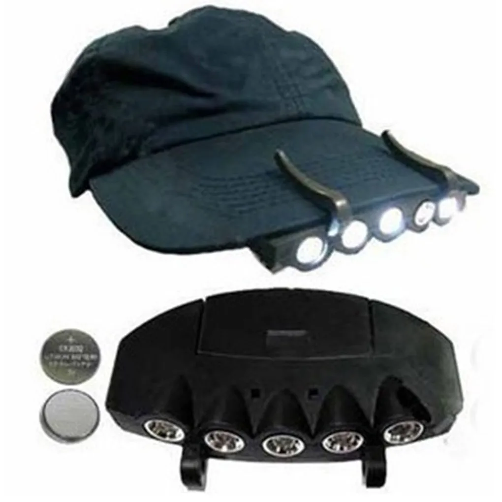 

5LEDs Hat Cap Clip Light Lamp Headlamp Headlight for Fishing Camping