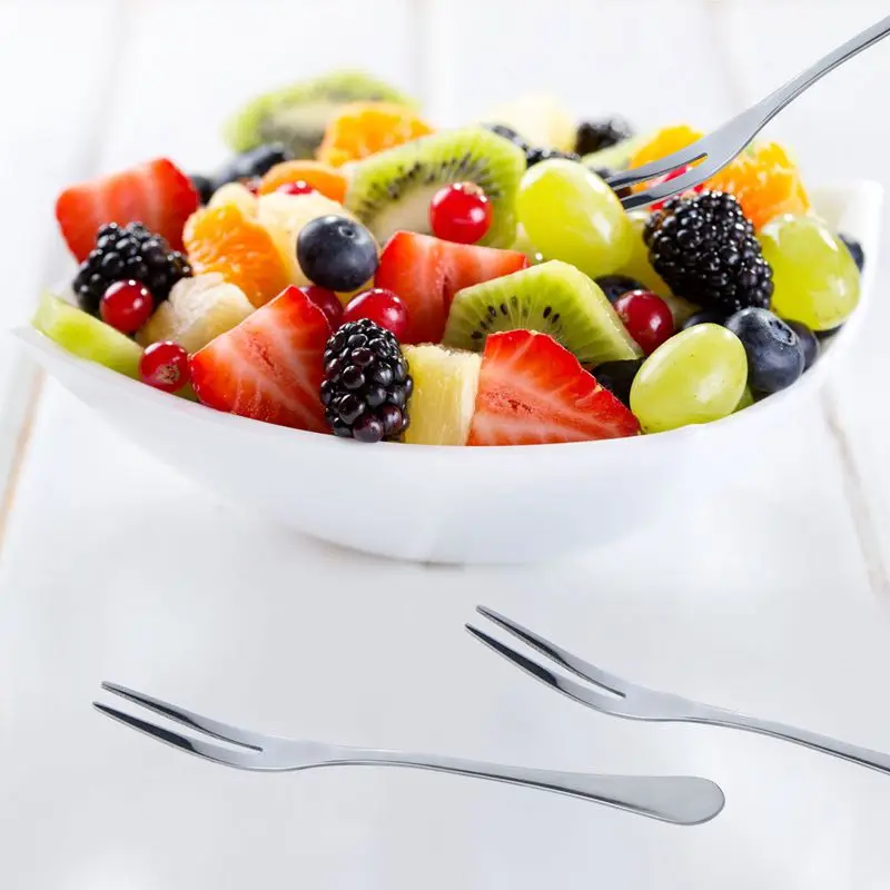 Stainless Steel Fruit Forks Flatware Set For Cake Salad Cocktail Dessert Of 10 Marshmallow Small Table Pas | Дом и сад
