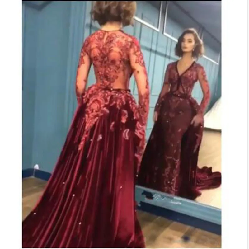 Элегантное вечернее платье с аппликацией v образный вырез длинное прозрачное 2019