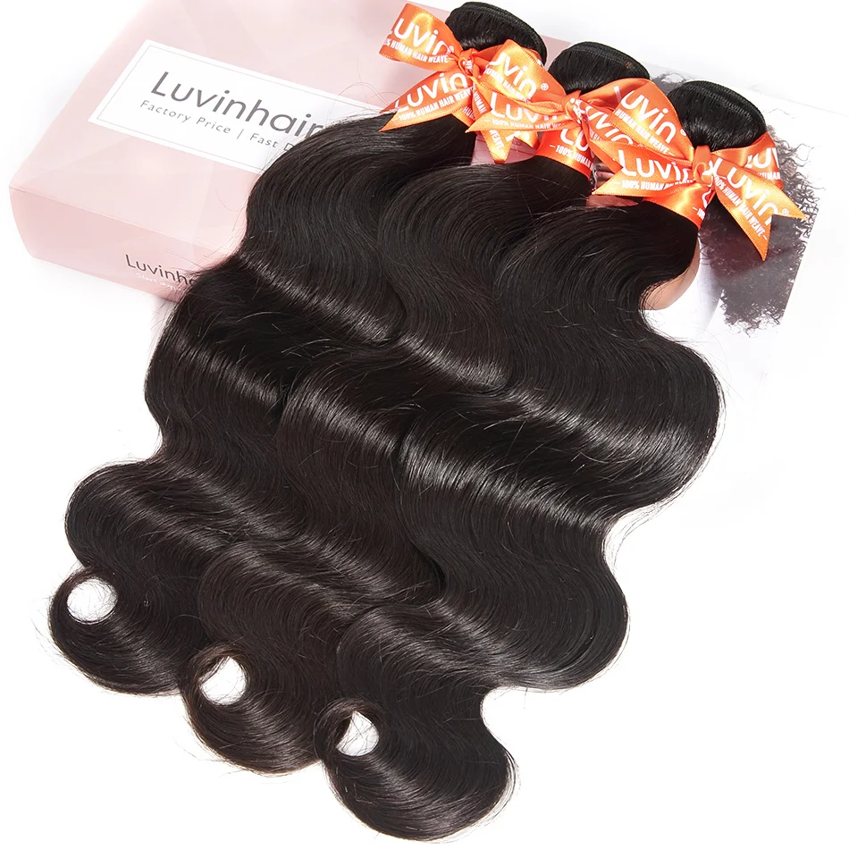 Luvinin OneCut волосы для тела волна 8-34 перуанские девственные волосы 3 пучка много человеческих волос переплетение пучки волос наращивание волос remy