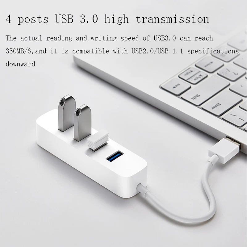 Xiaomi 4 порта USB3.0 хаб с резервным интерфейсом питания USB удлинитель концентратора удлинитель коннектор адаптер для планшетного компьютера