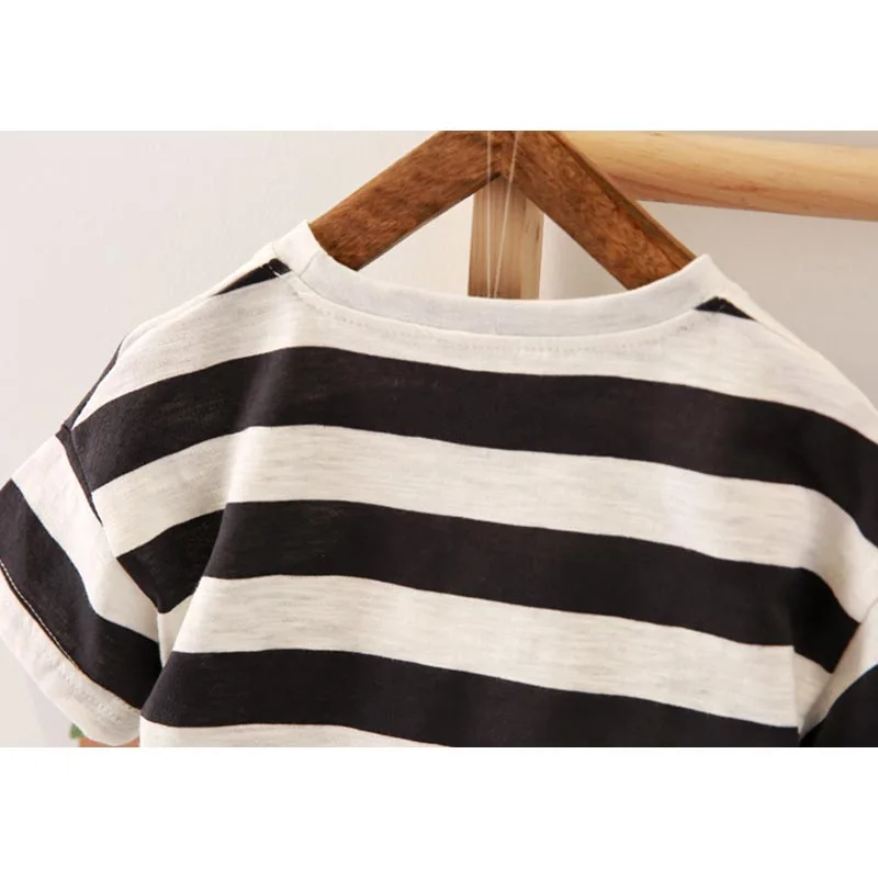 

Boys Summer Suit Infant Kids Striped T-Shirt Top + Short Pants 2Piece Toddler Baby Casual Pullover Set 1-5 Years Children Outfit