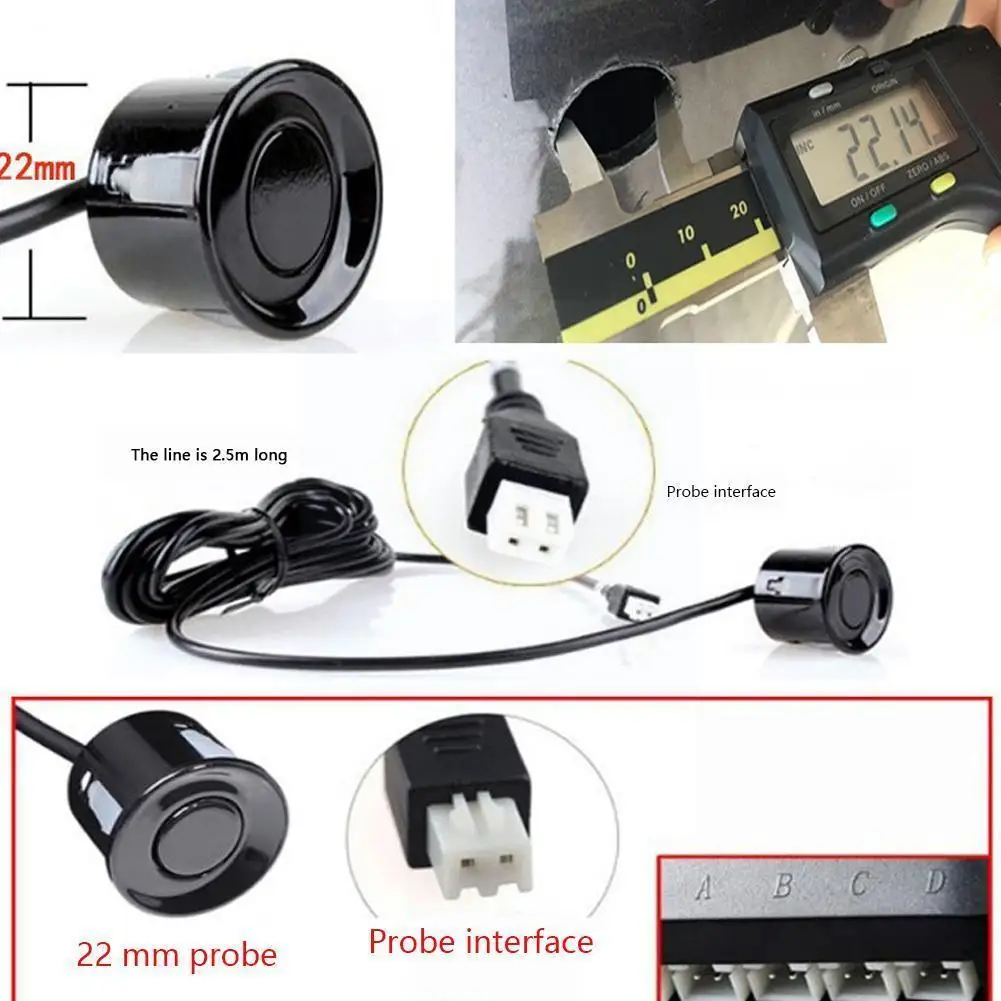 

Car 4-Probe Reversing Sensor Pure Buzzer 22mm Reversing Radar Voltage 12V Reversing Parking Tone Radar Warning Radar G7C5