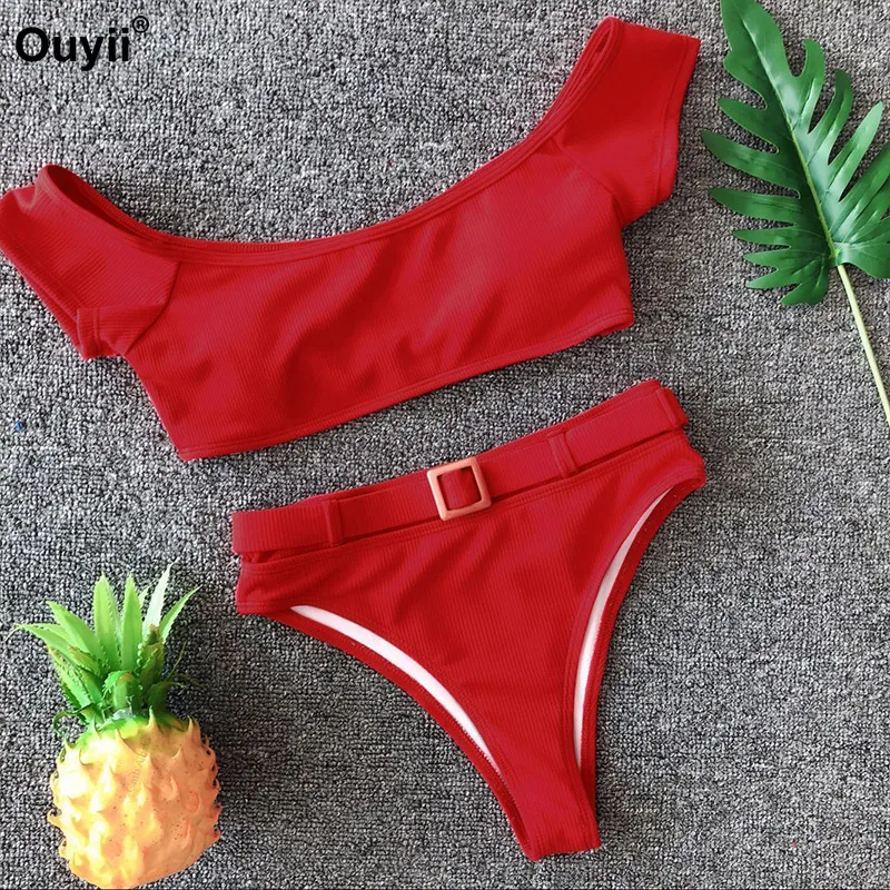 Женский купальник с низкой талией Бразильское бикини со стрингами из двух