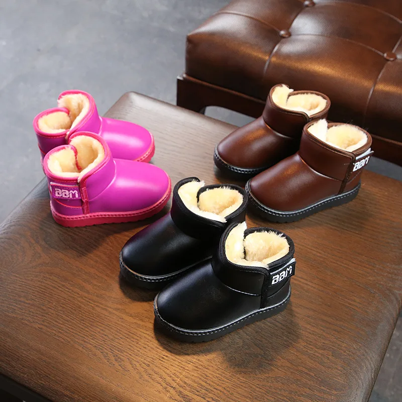 Детские ботинки с бархатной подкладкой JUSTSL водонепроницаемые теплые для