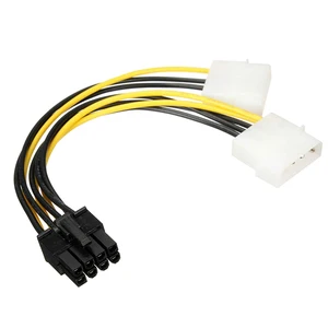 5 Pcs 18cm 8Pin to Dual 4Pin Video Card Power Cord 180W Y Shape 8 Pin PCI Express To Dual 4 Pin Molex Graphics Card Power Cable