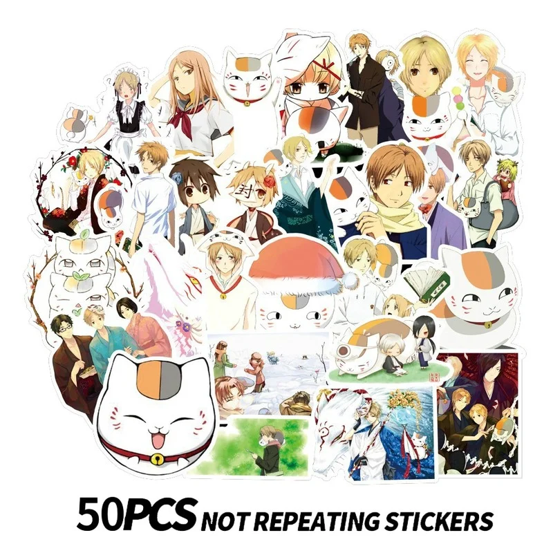 

50pcs Anime Natsume's Book of Friends Sticker Mobile Phone Decor Cartoon Sticker Cosplay Prop Collection Boy Girl Gift Decals
