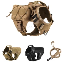 tactical dog harness durable military training dog vest army service hunting dog harness clothing set for small medium large dog