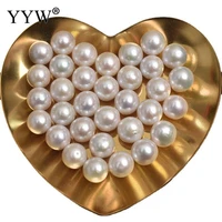 10 11mm cultured no hole freshwater pearl beads natural fashion for diy or handmade jewerly approx round white sold by pc