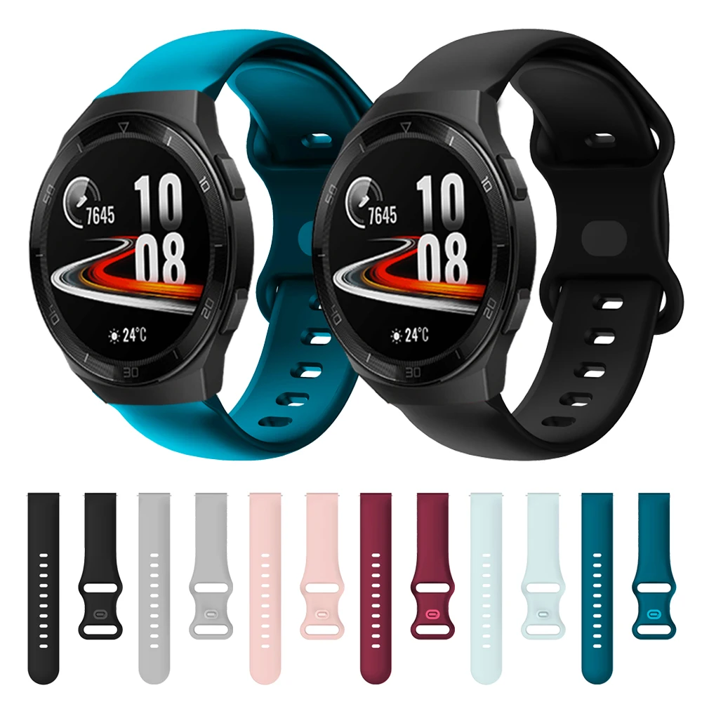 

Ремешок спортивный для часов Huawei Watch GT 2e, мягкий силиконовый сменный Браслет с двойной пряжкой для часов GT2 Pro 42 мм 46 мм