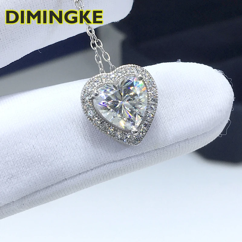 

Ожерелье из серебра 925 пробы с муассанитом в форме сердца, 2 карата, 8 х8 мм