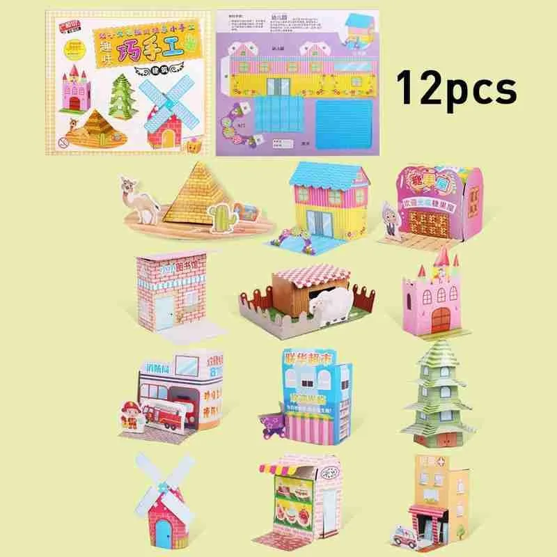 

DIY Educational Origami Paper Cutting Book Crafts Children Handmade model Toys Kindergarten Fun Puzzle Baby Kids Gifts