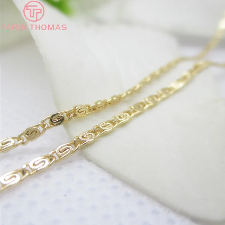 

2 Meters 1.6MM 24K Champagne Gold Color Plated Copper Necklace Chains High Quality Diy Jewelry Findings Accessories Wholesale