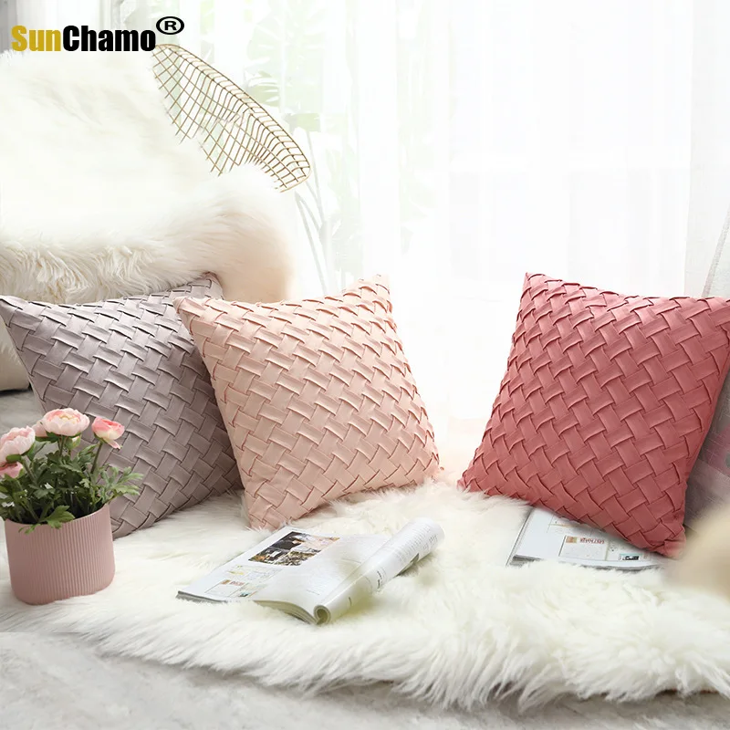 

Ручной складки вышитый чехол для подушки синий зеленый геометрический дом декоративная наволочка пиломатериал чехол 45X45CM/30x50cm