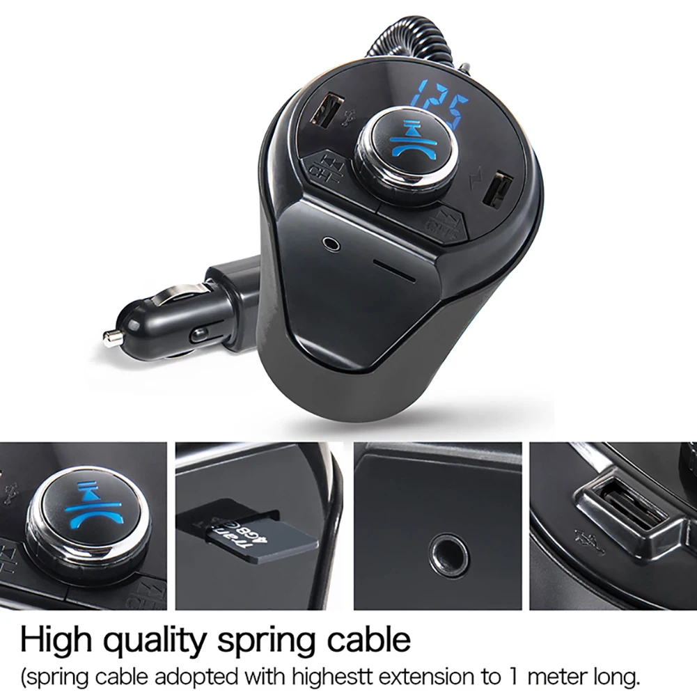 Автомобильный Bluetooth комплект mp3 плеер FM передатчик двойное зарядное устройство USB