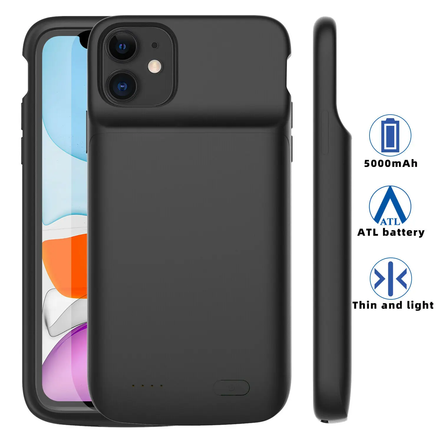 5000 мАч для iPhone 11 11Pro Max PD 18 Вт Быстрая зарядка Внешняя батарея зарядное устройство чехол аудио разъем портативный блок питания защита - Цвет: 5000 iPhone11