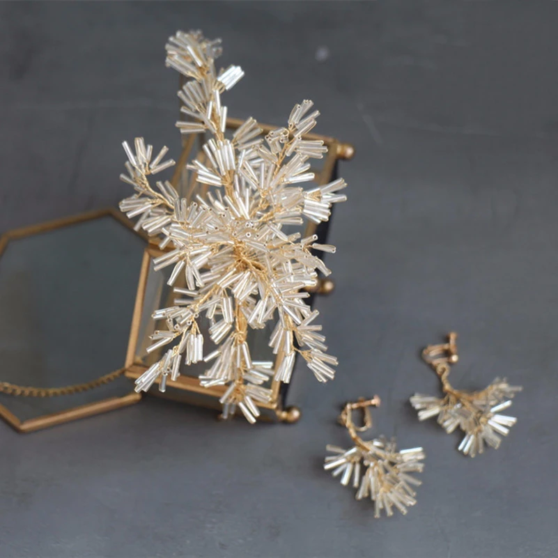 Женский обруч для волос с бисером свадебный Ювелирное Украшение вечерние тиара