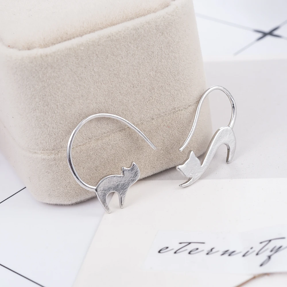 1 пара милые серьги гвоздики с кошачьими ушками из сплава кристаллами и жемчугом