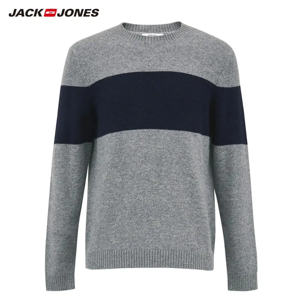 

JackJones Men's Striped Woolen Knit Sweater Basic Menswear| 219324539