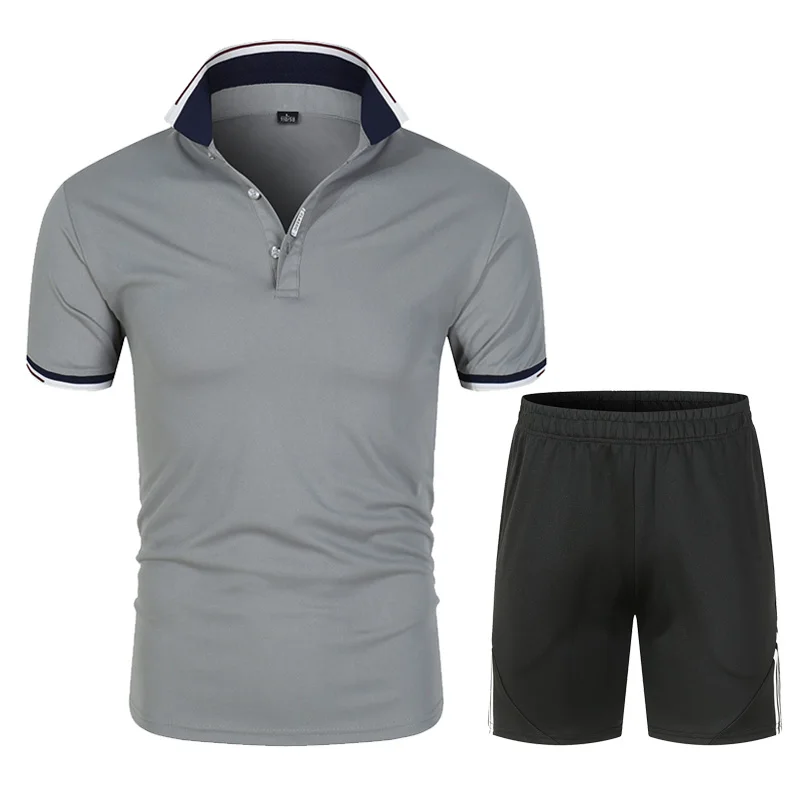 

High-end men's polo shirt printing short-sleeved lapel short-sleeved + stylish cropped pants S23LM code