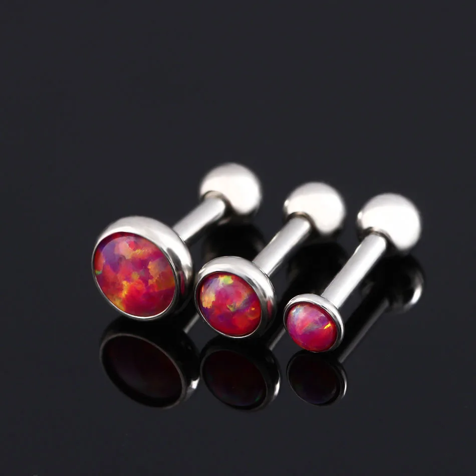 1Pcs 16g Internal Thread Opal Stone Labret Monroe Lip Stud Ring Ear Cartilage Tragus Helix Earring Piercing Body Jewelry | Украшения и