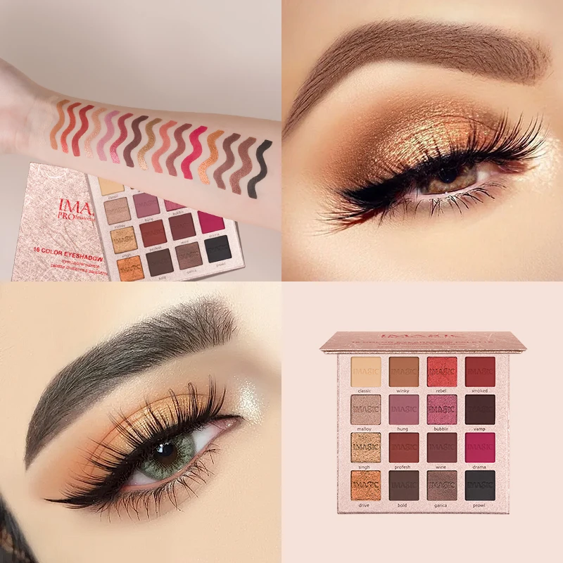 IMAGIC тени для век матовые мерцающие блестящие легкие в носке Палитра