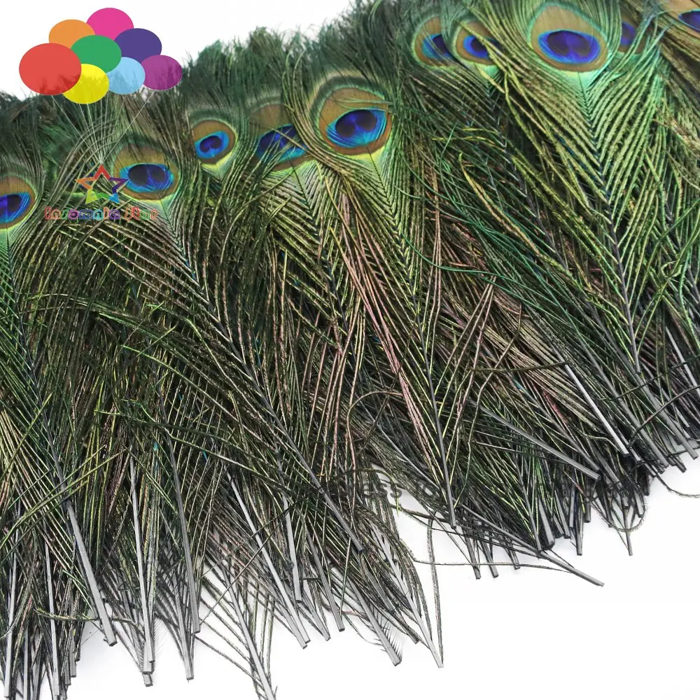 

100 шт. 25-30 см; красивые черные хвостовые перья павлина Глаза для игрушек арт платье