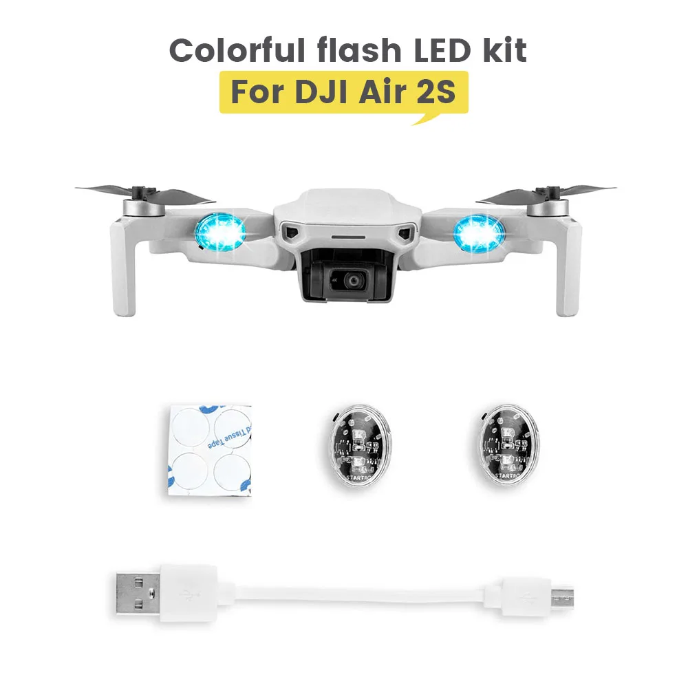 

Перезаряжаемые Цветные мигающие индикаторы DJI Air 2S, светодиодный Ночники для DJI Mini 2/Mavic Air 2/Mini/Pro/Mavic 2