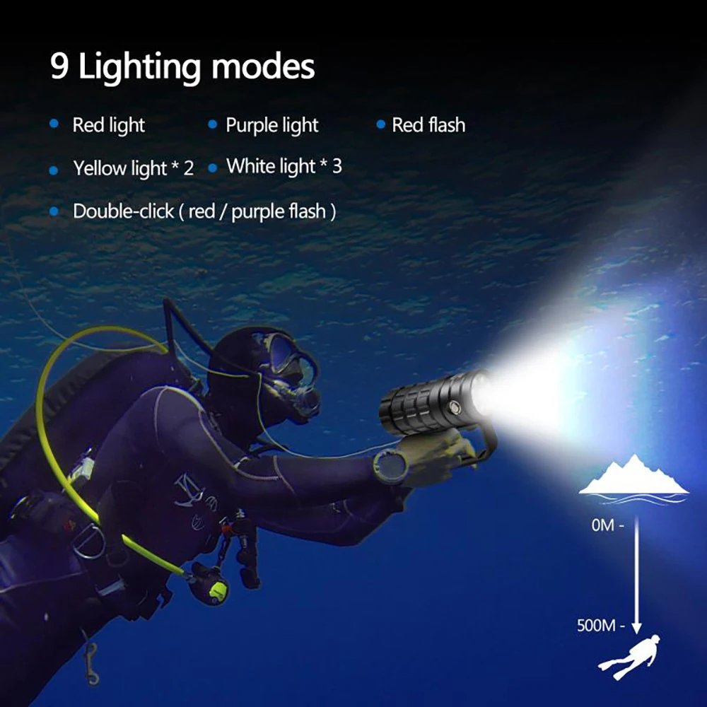 Профессиональный фонарь для дайвинга 8 XHP50 25000Lumens10 0m Водонепроницаемый Подводный