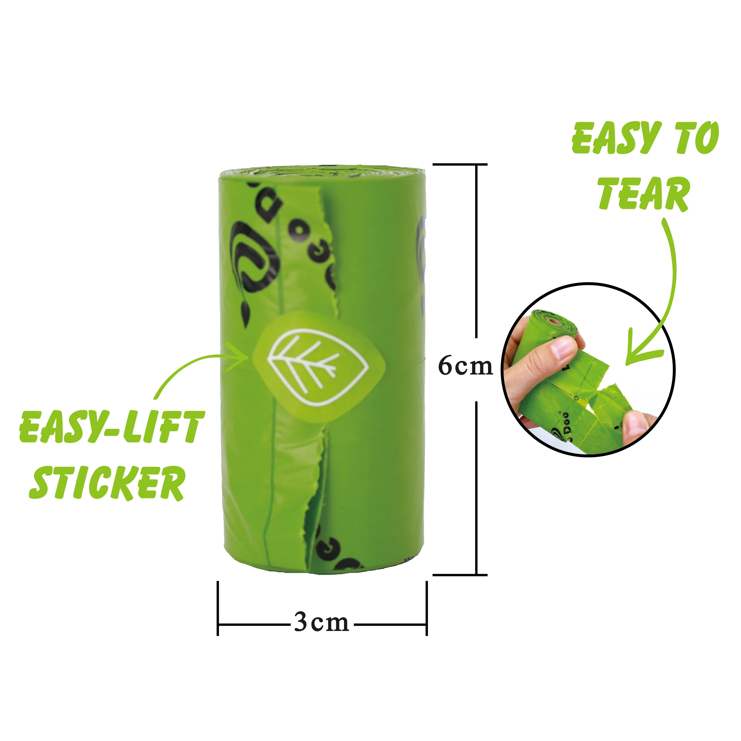 DeoDoo-Bolsas biodegradables para excrementos de Perro, bolsita perfumada Biobase para residuos de gato, respetuosas con el medio ambiente-1