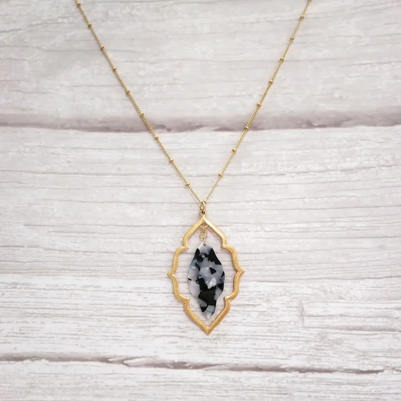 ZWPON модное многослойное ожерелье с кулоном из сплава Quatrefoil инкрустация ромба