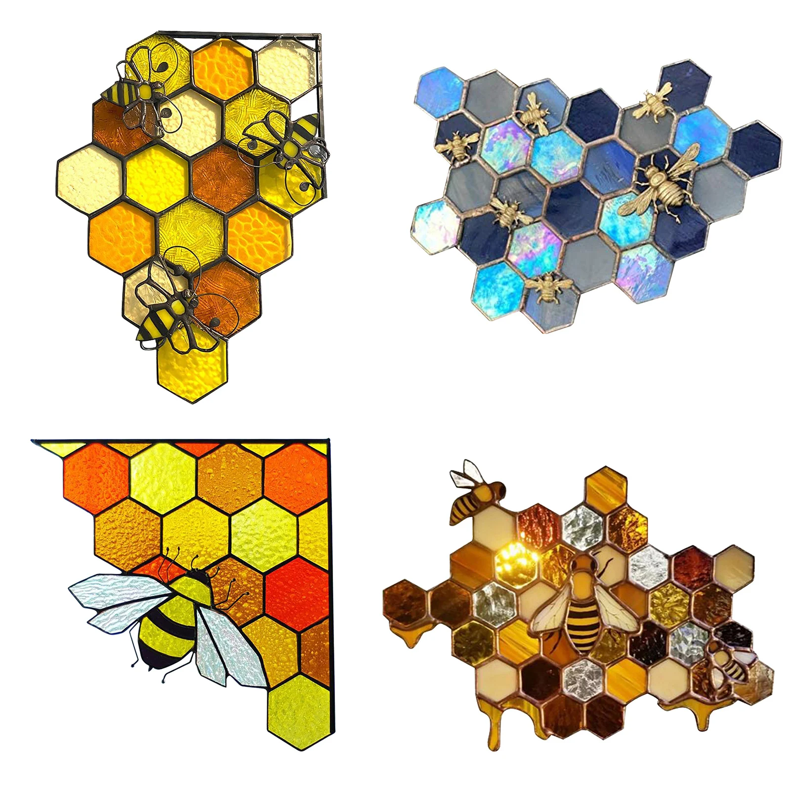 

Queen Bee Honey Suncatcher Mosaic PVC Sticker Window Cling Decals For Room Wall Home Decor Handmade Art Dropshipping Wholesale