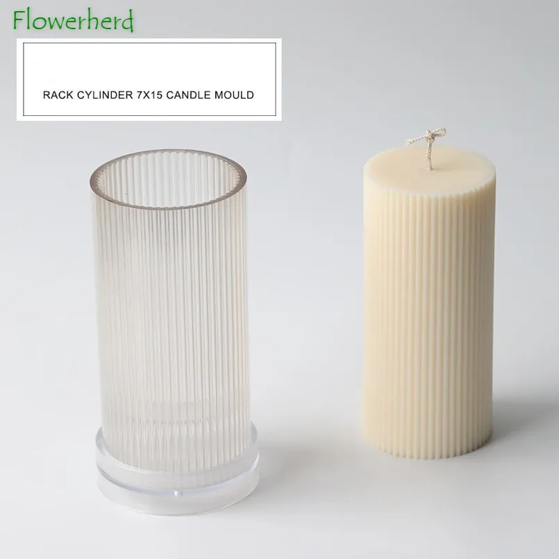 

7x15 Vertical Stripe Cylindrical Candle Mold Acrylic Aromatherapy DIY Handmade Transparent Candle Molds for Candle Making