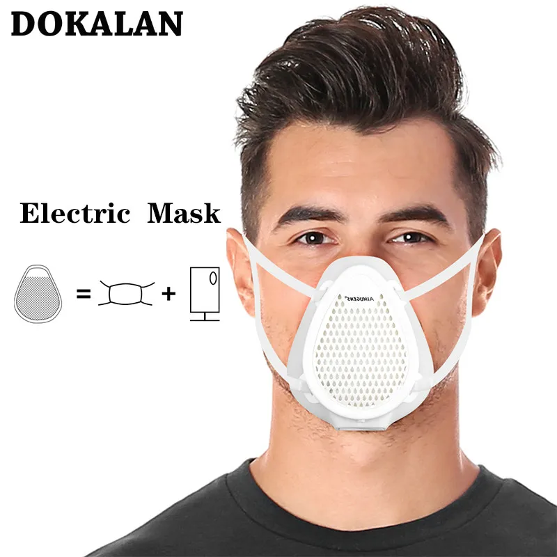 

2020 Masks Electric Face Mask Dustproof Respirator Mouth Mask 5 Layers Efficient Filtration PM2.5 Mascarilla Air Filter