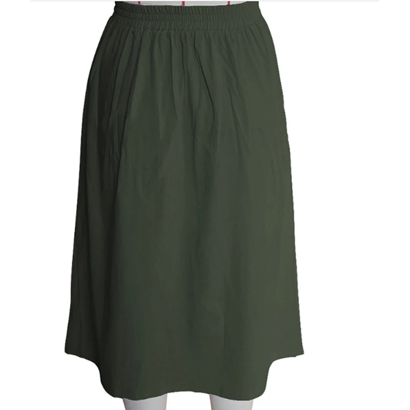 Повседневные трапецевидные платья юбки элегантные украшенные пуговицами в