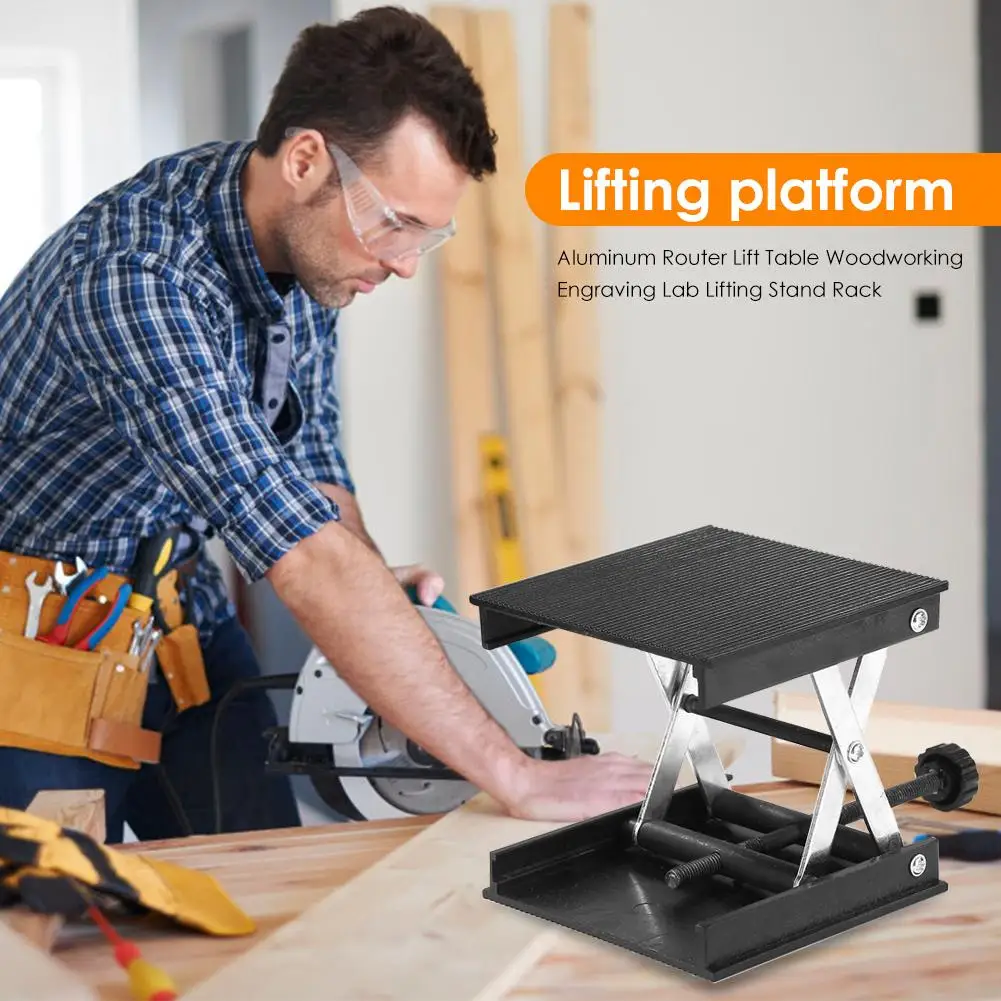 Aluminum Router Lift Table Woodworking Engraving Lab Lifting Stand Rack | Инструменты
