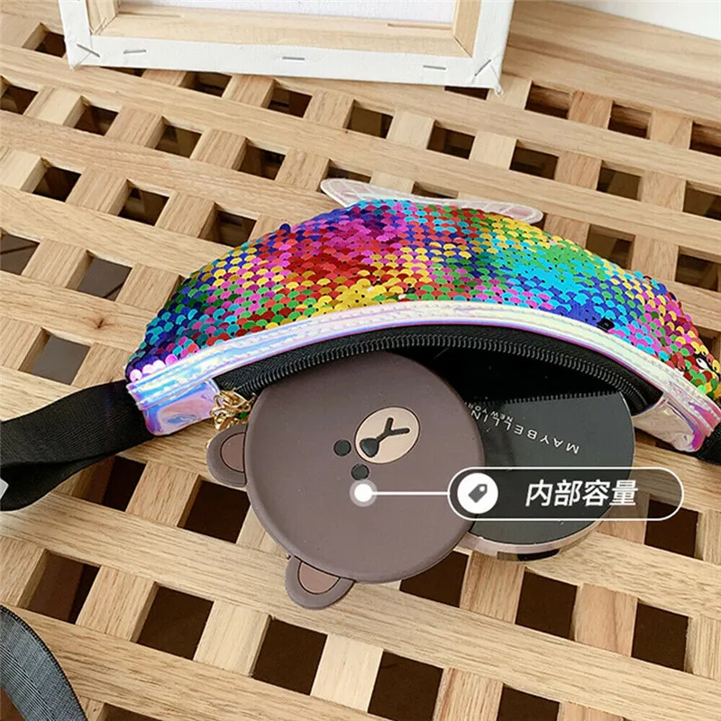 

Fashion Women With Sequins Glitter Waist Pack Sport Fanny Pack Strap Bum Bag Pouch Hip Messenger Bag Travel Vacation Wallet Bag