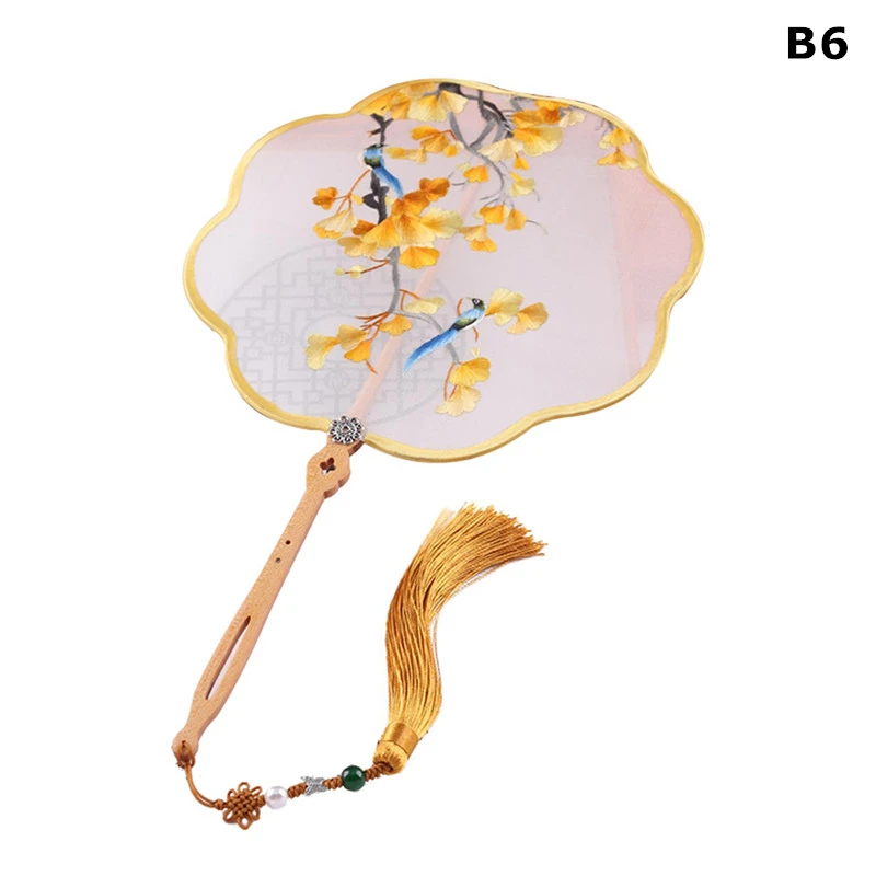

New Arrival Chinese Culture Silk Bridal Brooch Fan Landscape Flowers Double Hand Embroidery Gift Wedding Accessories