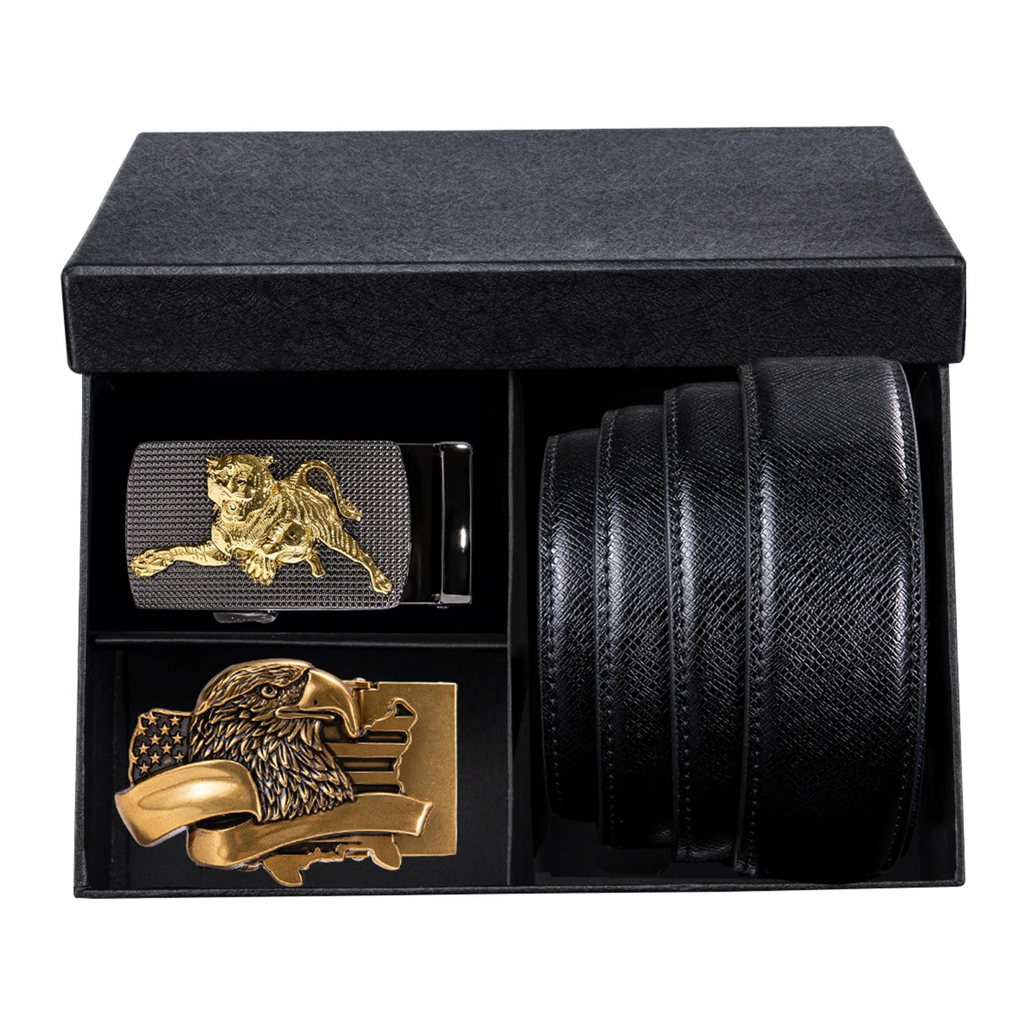 Мужской ремень с автоматической пряжкой из натуральной кожи высокого качества |