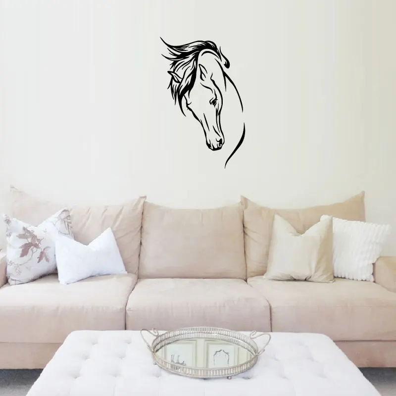 Голова стикер на стену лошадь обои животные художественные наклейки