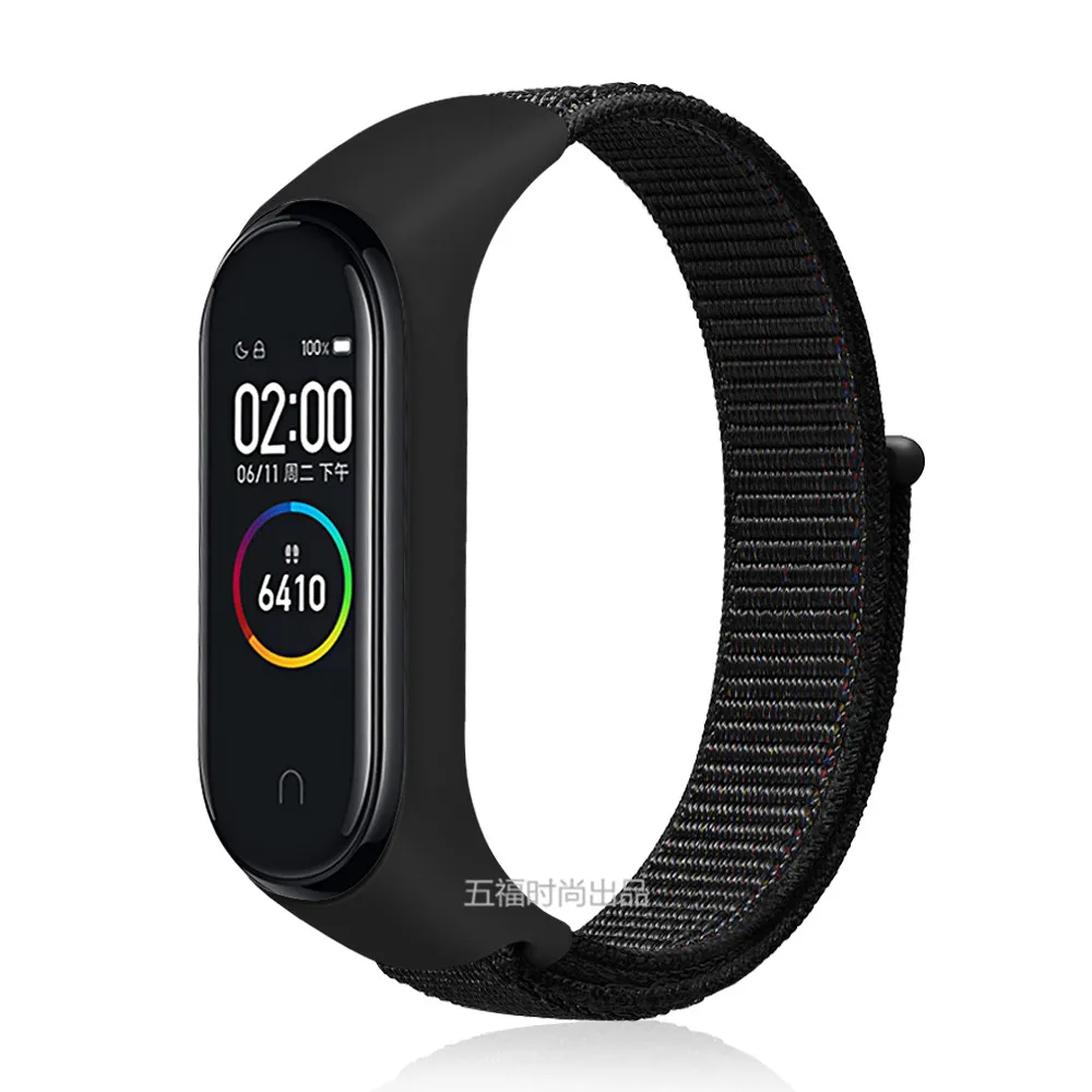blackred Регулируемый ремешок для браслета, дышащая Спортивная петля для Xiaomi mi Band 4 3, браслет с рамкой, сменный Браслет mi band 3 4, аксессуары - Цвет ремешка: blackred