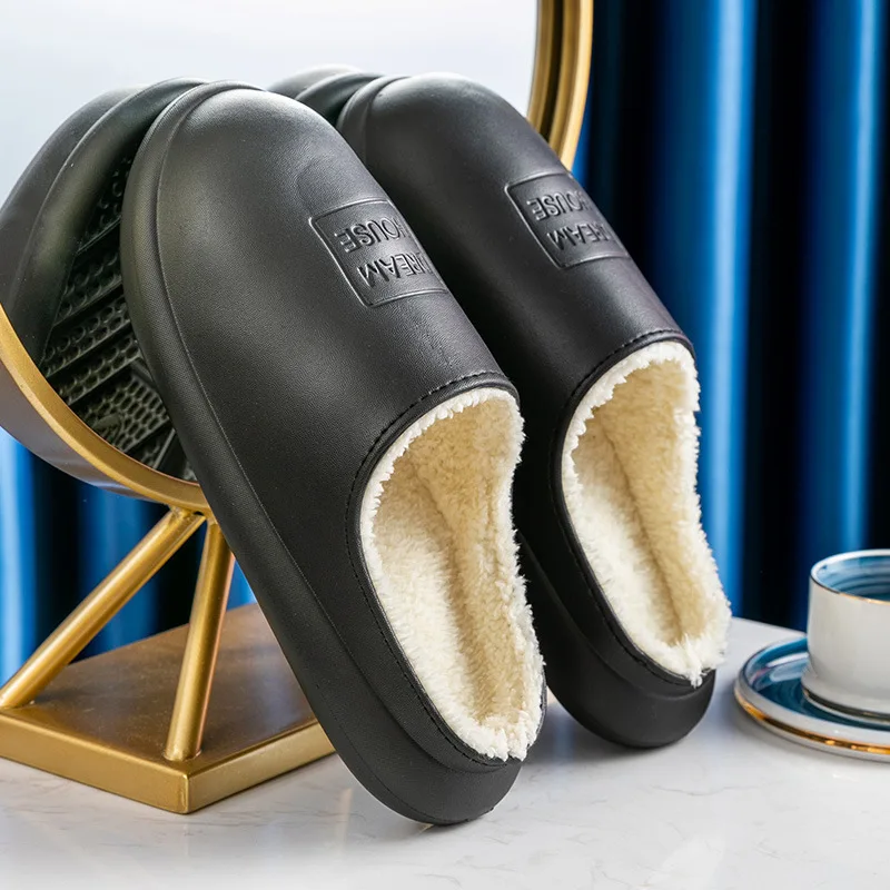 

Waterproof Non-Slip Home Slippers Winter Warm Home Women Indoor Cotton Non-slips Ladies Soft Slippers Memory Foam Couples Shoes