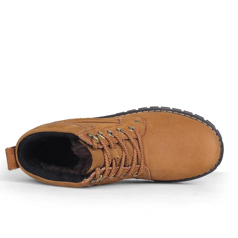 

big size 38-50 Keep Warm Snow Boots Men Winter Casual genuine Leather Waterproof Men Ankle Boots Military Botas men shoes j3