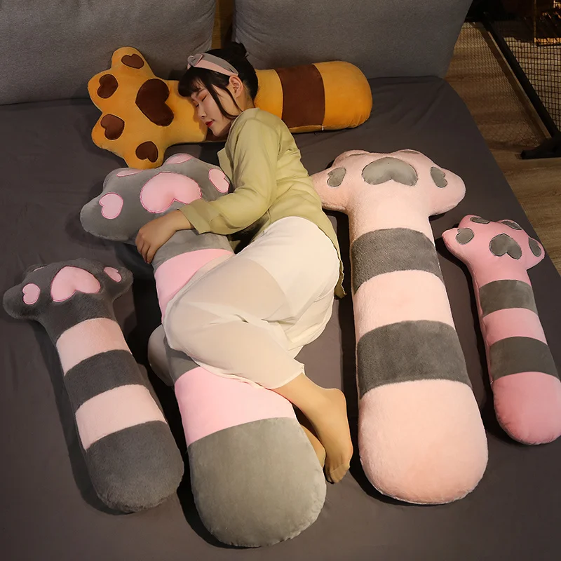 Hot Cute Soft Long Cat Paw Boyfriend Pillow Plush Toys Stuffed Pause Office Nap Sleep Cushion Kawaii Gift Doll for Kids Girls