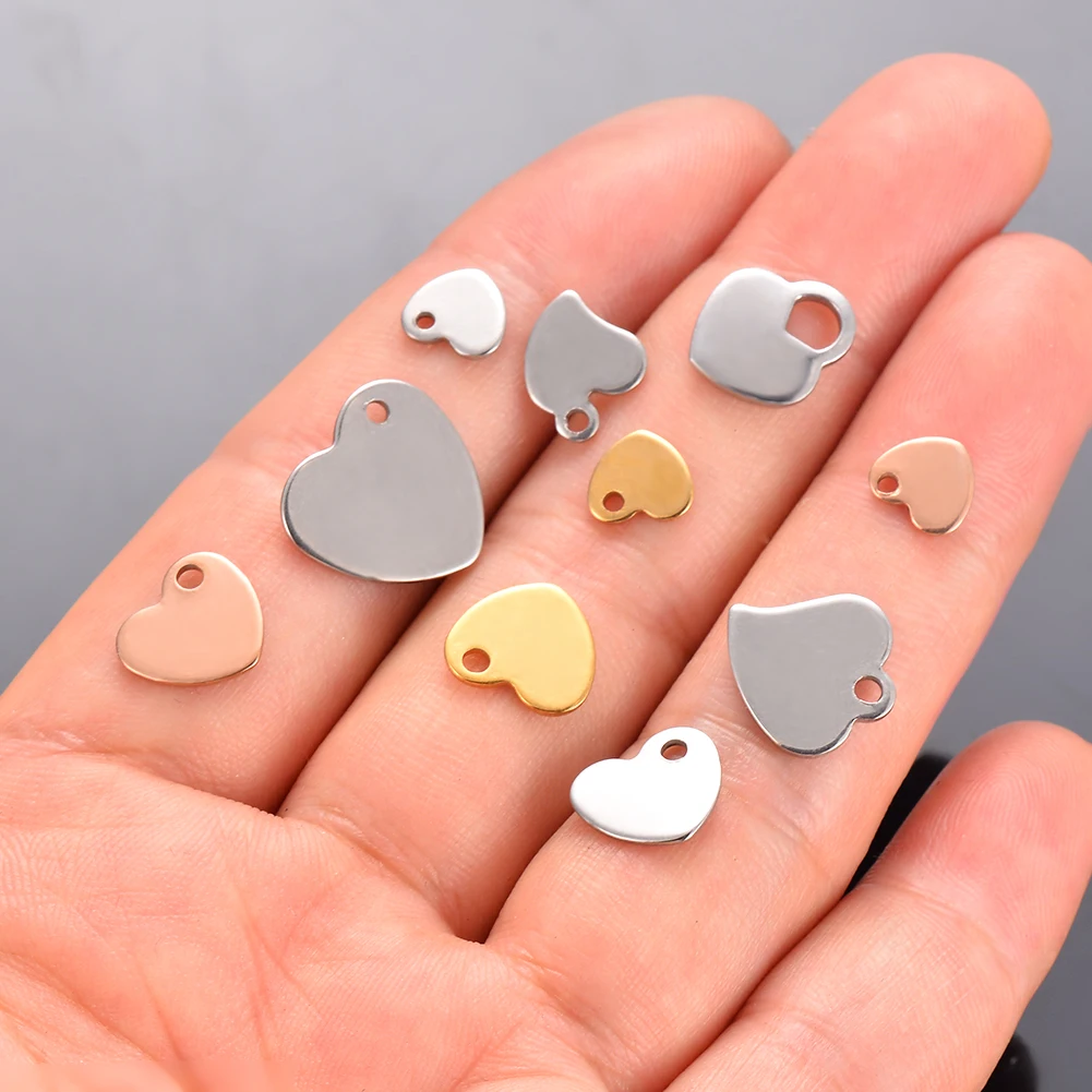 20 шт. сердце золото/розовое золото нержавеющая сталь штамповка незаполненные